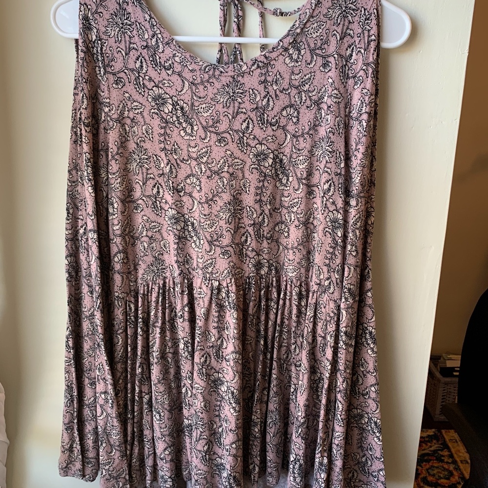 Open-backed Pink with Black Detail Top